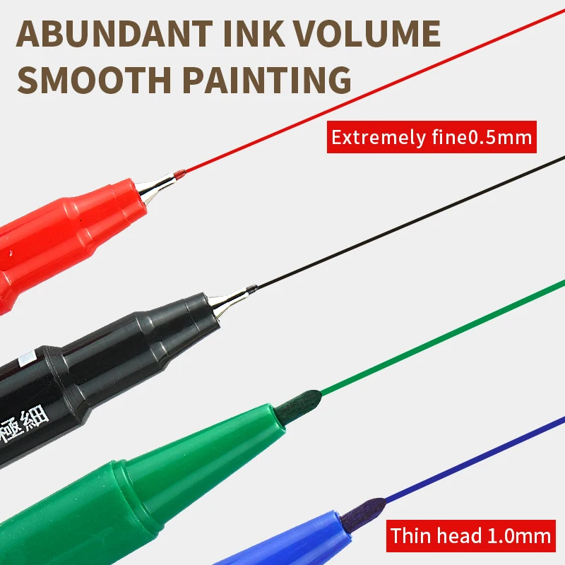 High quality marcadores doble punta long lasting write smooth wholesale bulk double sided permanent marker pen caneta permanente