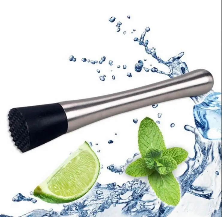 Bartender Gadget Bar Mint Lemon Hammer Stainless Steel Mojito Cocktail Ice Muddler