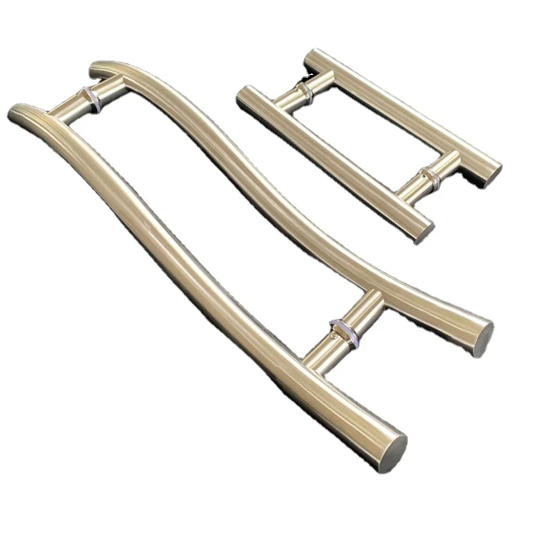 S Shape 304 Stainless Steel Slide Bathroom Shower Interior Pull Glass Door Handle