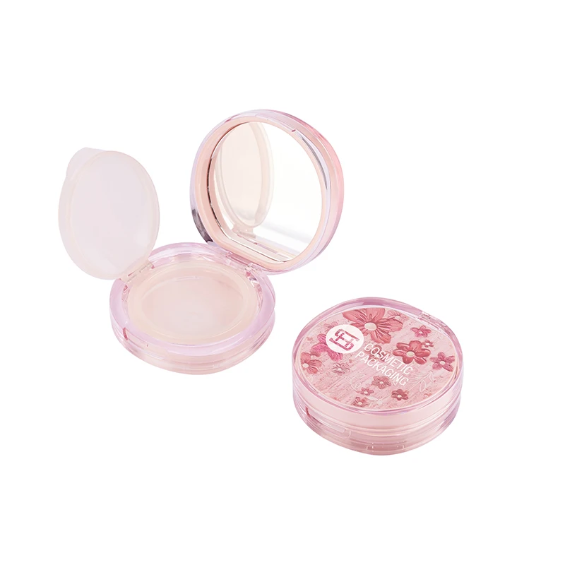 Round empty foundation cushion container 2 in 1 air cushion powder case with mirror