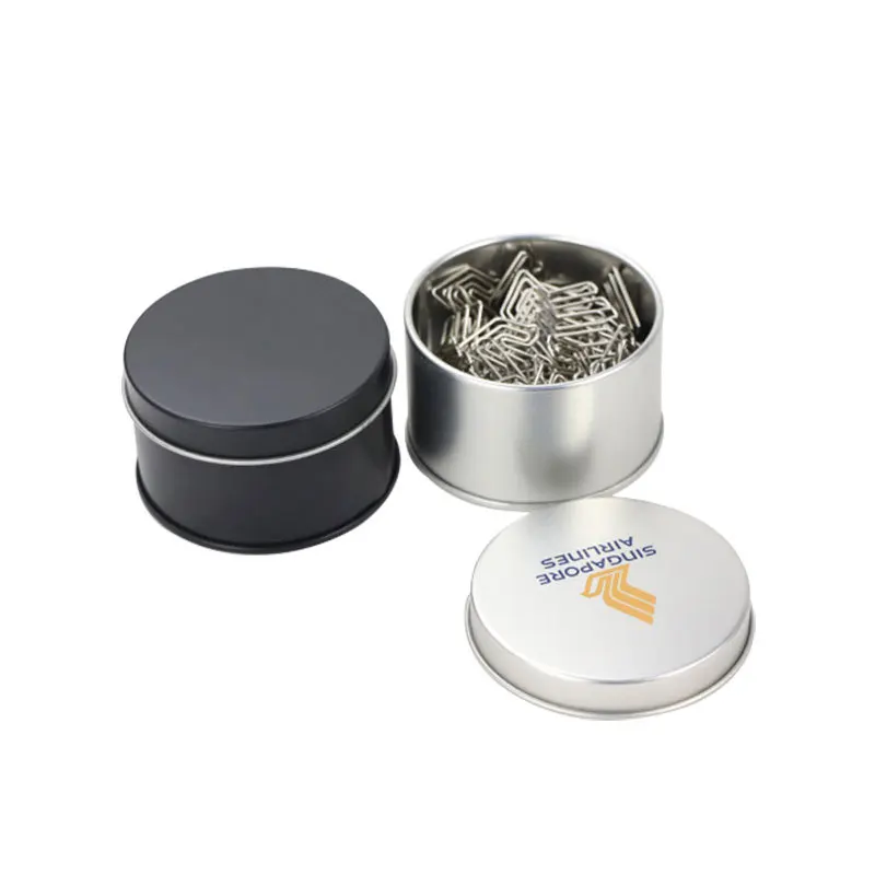 65 * 40mm Metal Circular Tin Box Paper Clip Sports Bracelet Watch Small  Medium-Sized Storage Can Frosted Headphone Box Packing