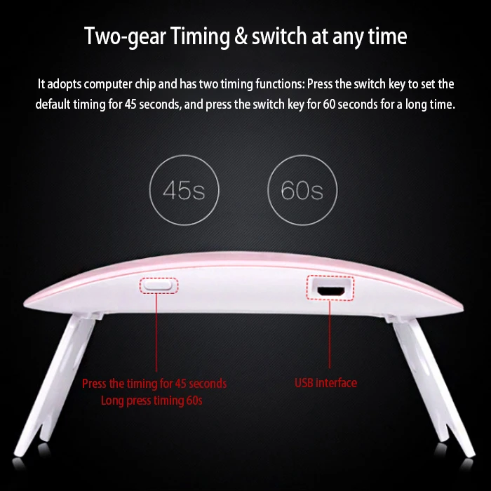 Flexible Pink Mini Sun Uv Portable Usb Interface Uv Lamp Nail Set With Gel Led Nail Lamp