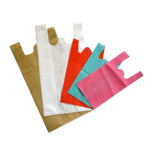Factory Direct Sale Promotional Spunbond Nonwoven Fabric Vest Bag Custom Printing Non Woven Supermarket W cut Bag