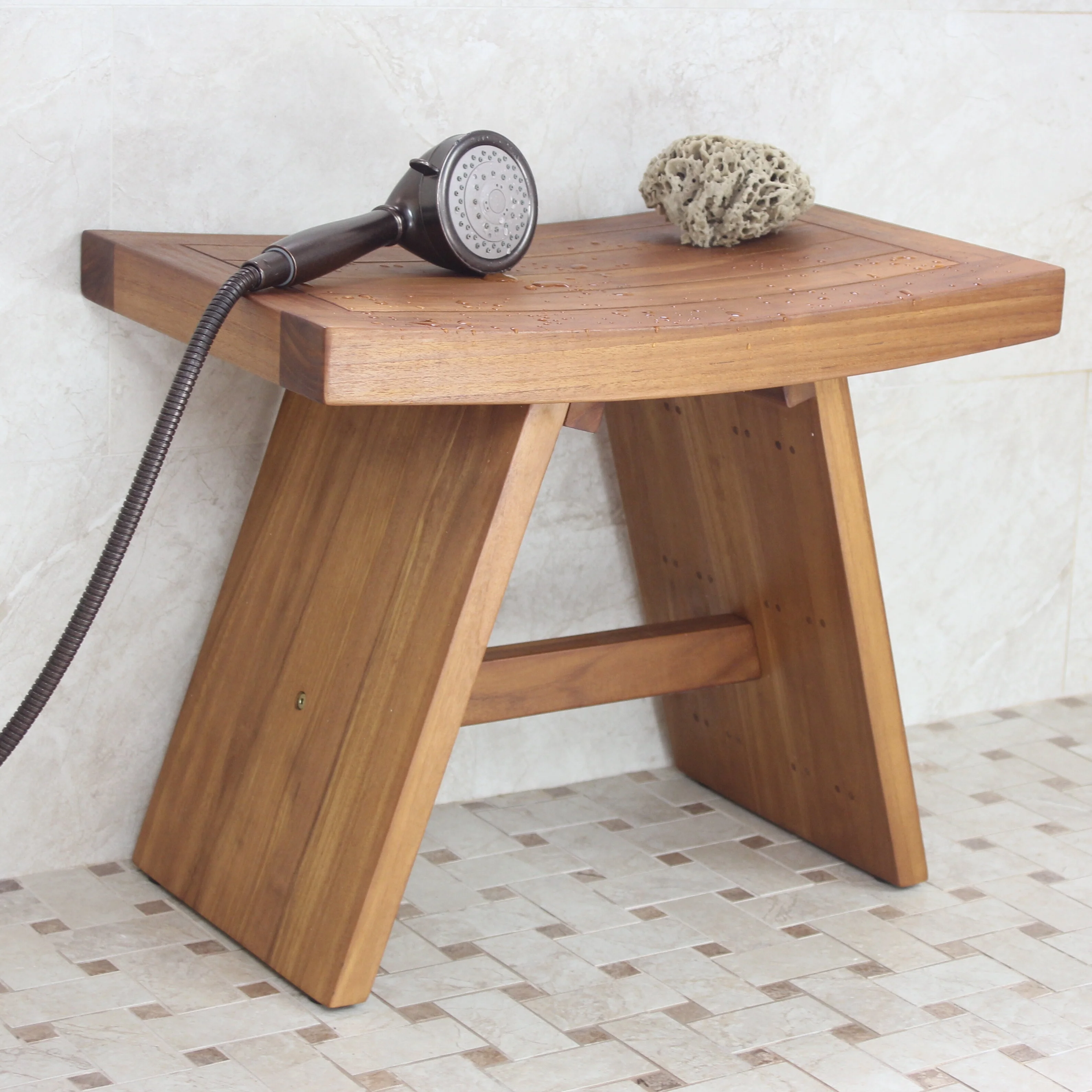 Wholesale ODM OEM manufacturing bamboo solid wood teak wood shower bench
