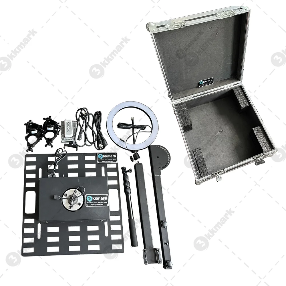 Intelligent remote control rotation 360 Overhead Photobooth Machine Selfie photo booth 360 overhead top spinner with flight case