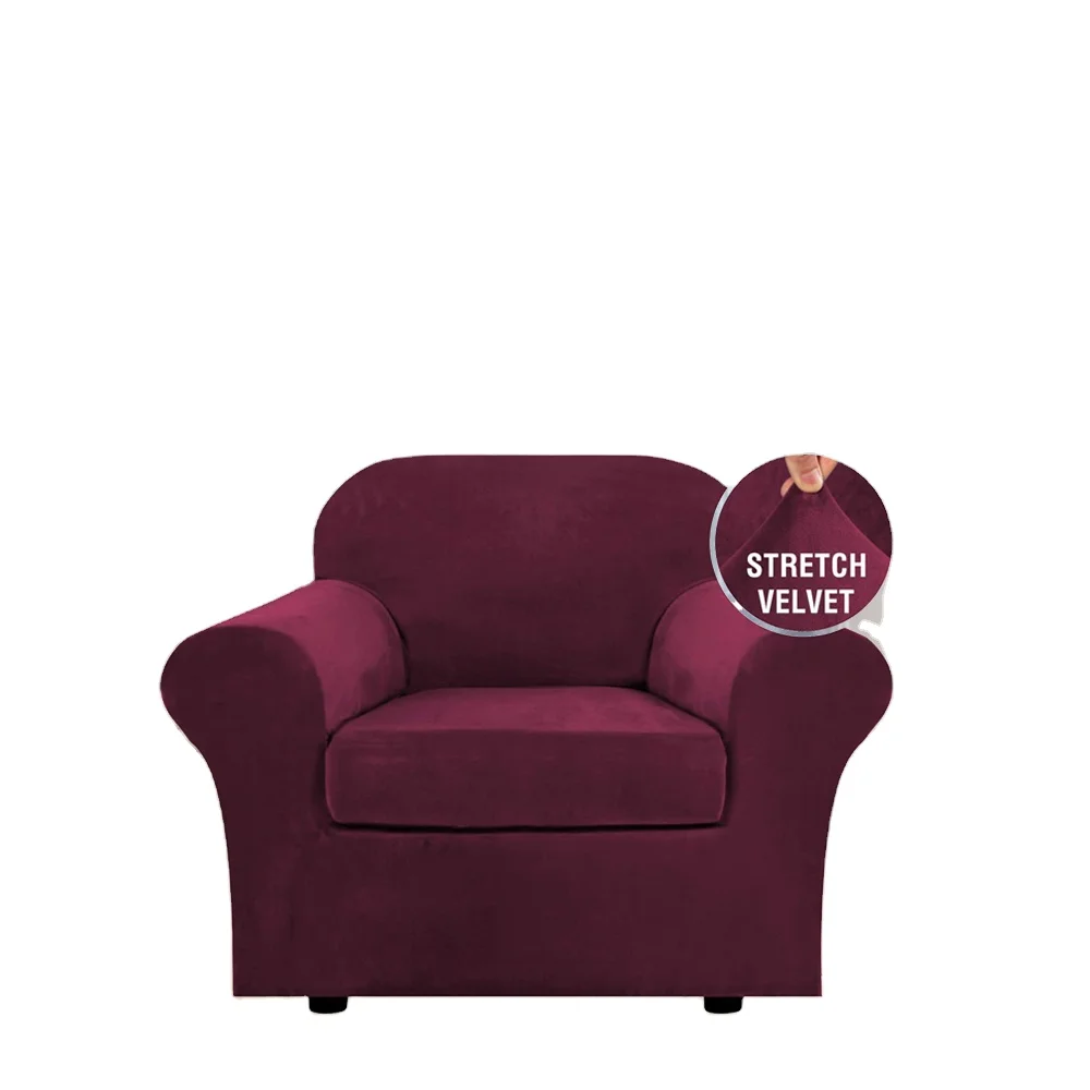 Velvet Fabric for Elastic Single Seat Sofa Cover Sectional Sofa High Quality Modern Solid Printed 94% Polyester Opp Bag 100pcs