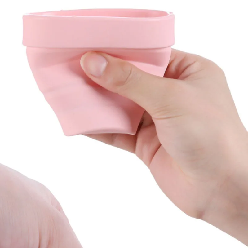 Collapsible Cup Compact Silicone Reusable Food Grade Folding Mug With Lids Expandable Retractable Drinking Silicone Cup