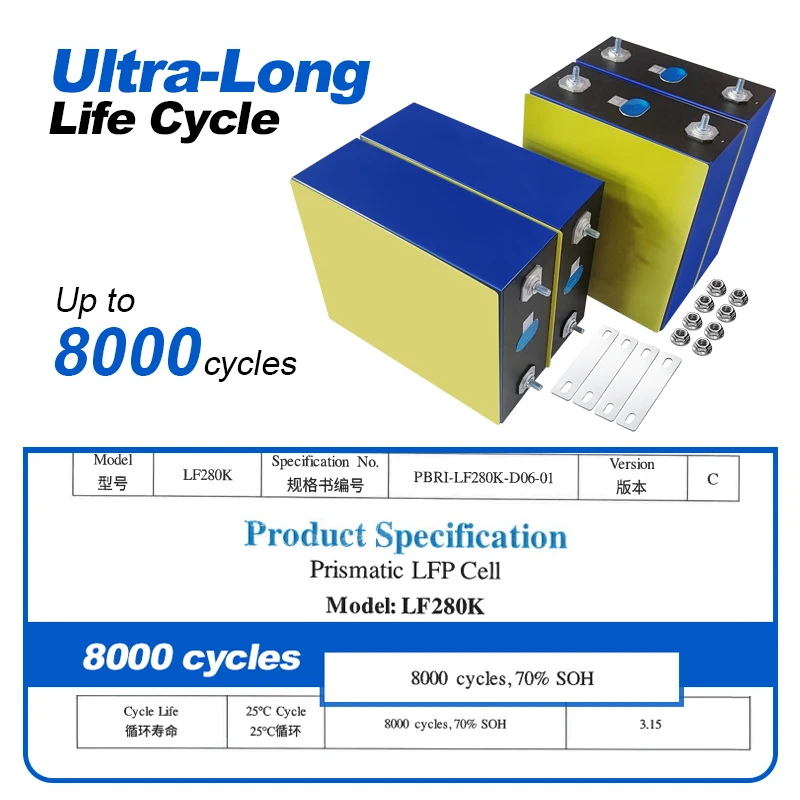EV 3.2V Lifepo4 battery cell Grade A EU Stock 280ah 302ah 306ah 310ah 320ah 330ah 340ah lithium akku for Solar energy storage