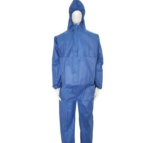 PPE type 5/6 SMS disposable protective  blue coverall working uniform