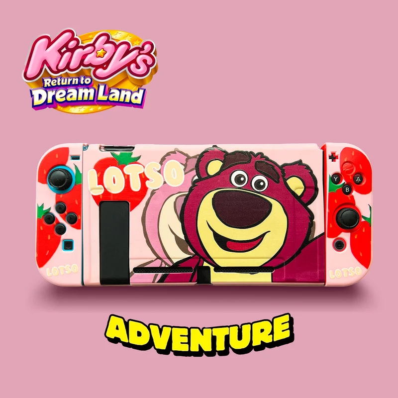 Cute Strawberry Bear Soft TPU PC Protective Cartoon Case For Nintendo Switch Game Card Case Console Accessories Cover Shell