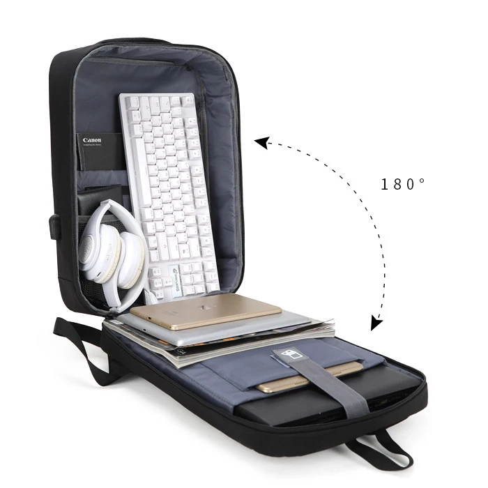 New design waterproof laptop backpack smart USB travel youth backpack bag custom logo