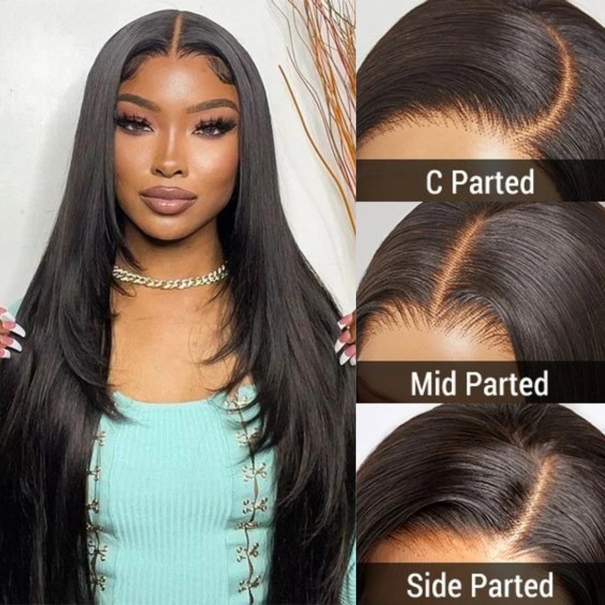 Wholesale Raw Vietnamese Hair Natural Bone Straight Human Wig Butterfly Layer Haircut Realistic 13x4 HD Lace Front Wigs