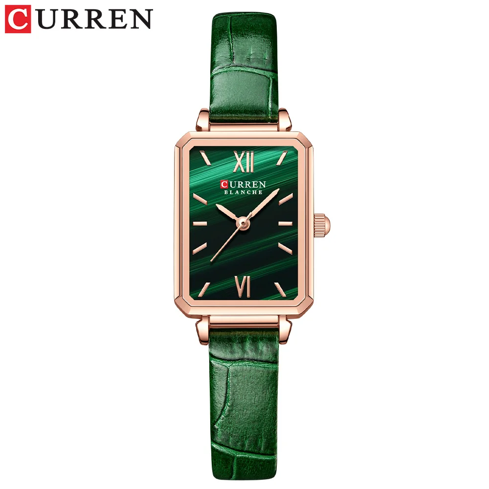 CURREN 9082 Luxury Square Women Watch Classic Rectangle Dial Wrist Watches
