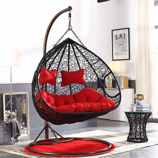 Patio Swings Double Seat Hanging Chair Garden Relax Hammock Wicker Rattan Hanging Double Swinging chair garden furniture hammock