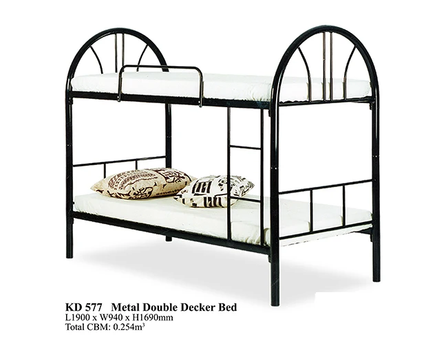 Metal Bunk Bed Hostel KD-577 Apartment Dormitory Used Steel Bed Frame 2 Layers Iron And Steel Frames For Adults And Children