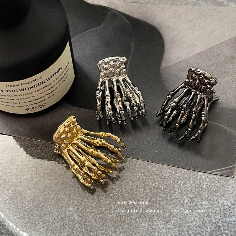 Skull Hairpin Golden Halloween Hair Accessories Hair Claws Girls Cute Styling Hair Clips Fashion Headwear Crab Accessories