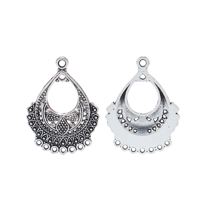 Tibetan Silver Earring Chandelier Multi Strand Connector Charms Pendants for Jewelry Making Accessories 36x25mm