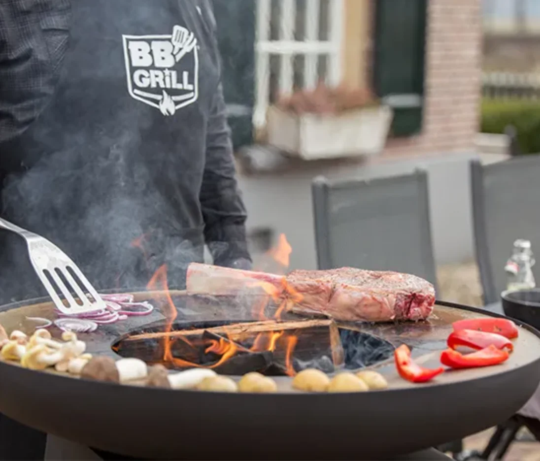 Customized outdoor Furniture garden fire pit metal fireplace meat grill