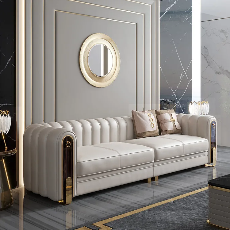 Luxury Italian high-end atmosphere of large and small household living room nappa leather sofa net red designer leather sofa