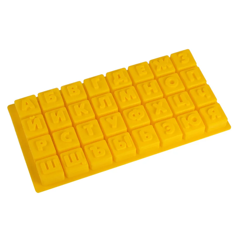 Hot Sale Wholesale Household Silicone Russian alphabet cake mold Fondue cake mould Liquid fondue  DIY chocolate cake tool