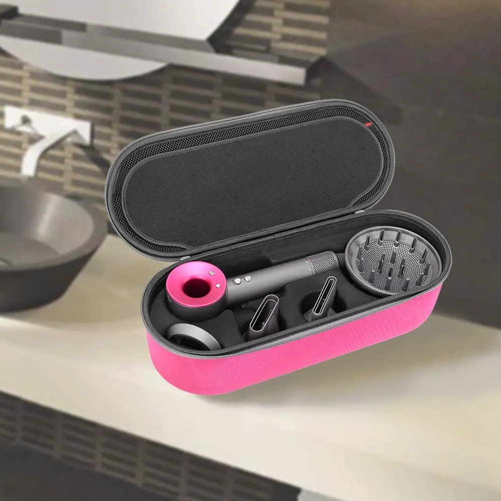 Carrying travel Storage box for Dyson Supersonic Hair Dryer Iron/Fuchsia-Fits All Hair Dryer Accessories