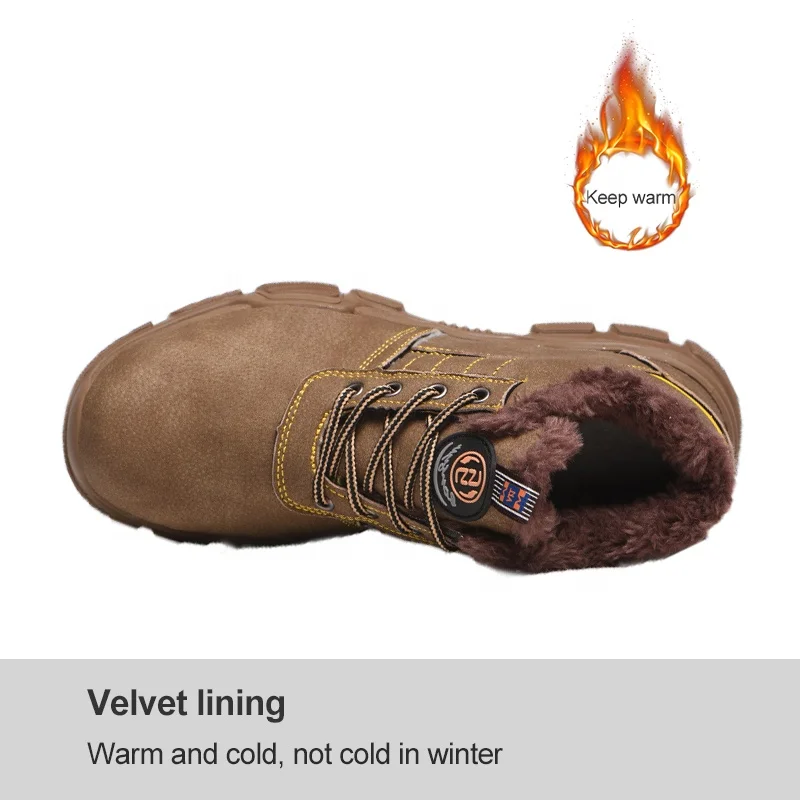 Winter Warmly with fur Lace Up Industrial Double Safety Double Italy Working Tanker Safety shoes for construction