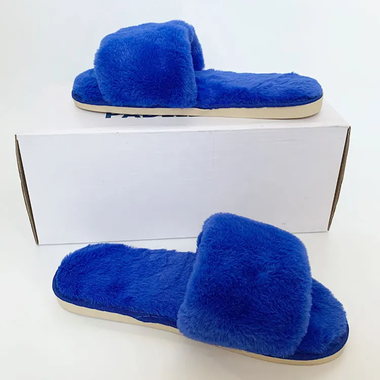 USA New Arrival Women Anti-slip Plush Slippers Cotton Fur Thick Sole Home Slippers WINTER