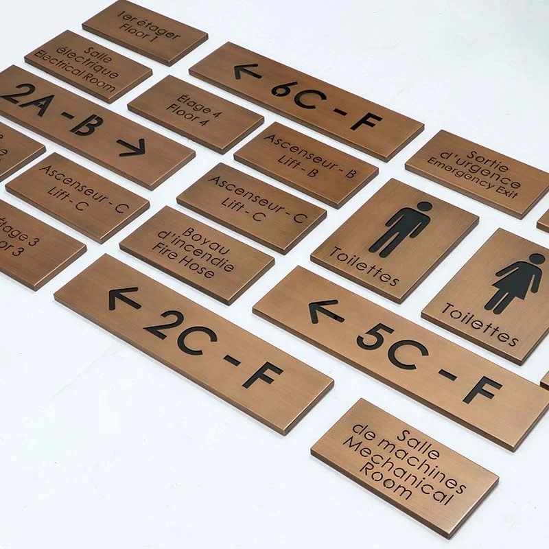 Custom Stainless Steel Door Numbers Plaque  Hotel name plates designs Room Number Sign Door Plate Signs Forl building