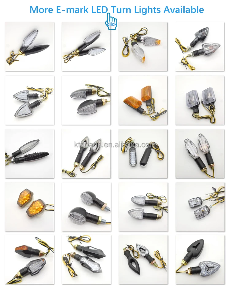 KTD E-marked E Mark Universal Scooter LED Indicators Turning Lights Winker Lamp Motorcycle Directional Turn Signal Light