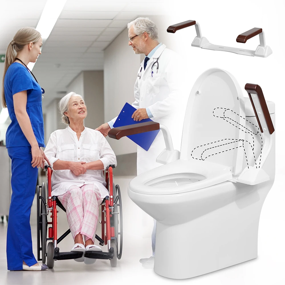 Bathroom Safety Grab Bars Toilet Assist Holding Bar Toilet Handrails Supporting Armrest for Disabled