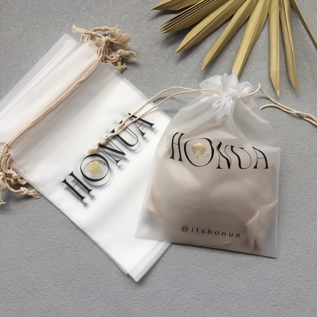 Biodegradable bag Plastic PVC drawstring bag Frosted EVA custom printing clothing packaging bag