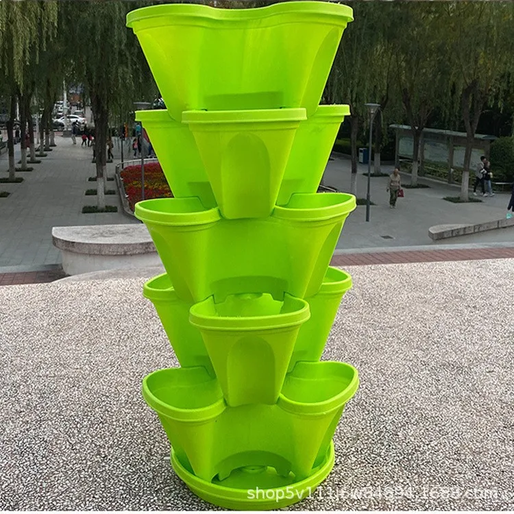 Hot Selling Hydroponic Stacking Vertical Flower Pots For Indoor And Outdoor
