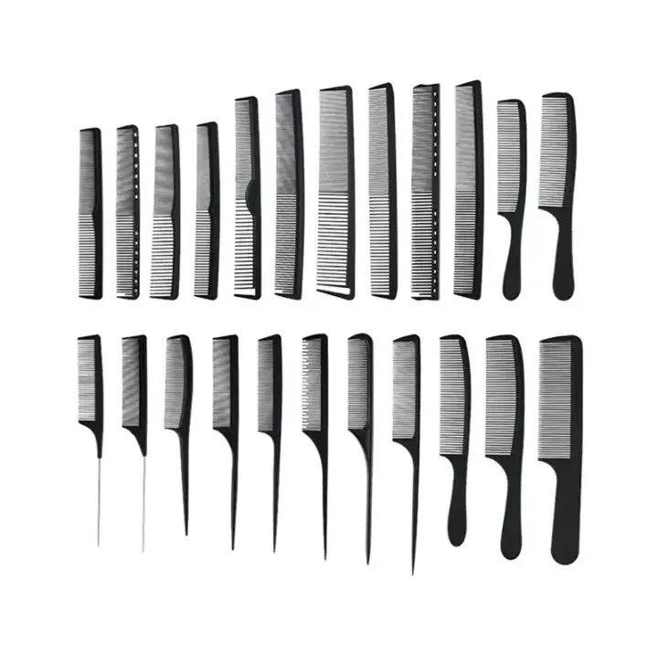 Hot Sellers  Hair Styling Tools Salon Barber Accessories Shop Black Plastic Comb For Barber Shop