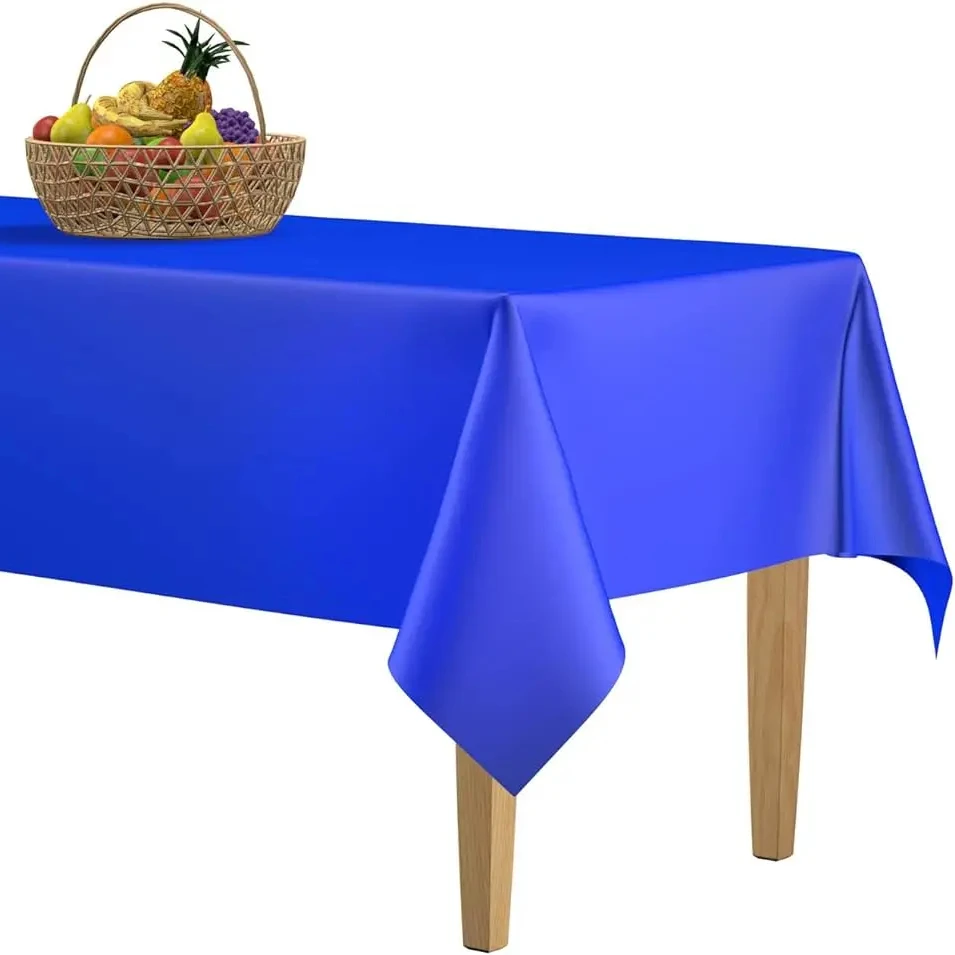 Handmade Rectangle Square Disposable PE Tablecloth Elegant Solid Color for Banquets & Events for Restaurants