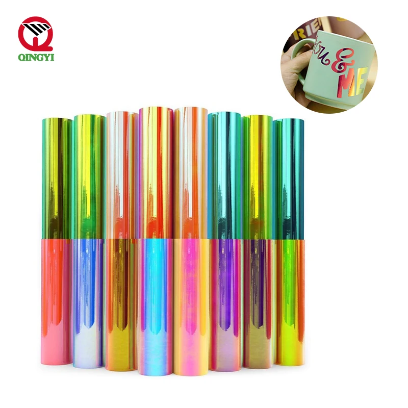 Wholesale Waterproof  DIY Craft PVC Material Vinyl Cutting Stickers Chrome Rainbow Holographic Self Adhesive Vinyl film Sheets