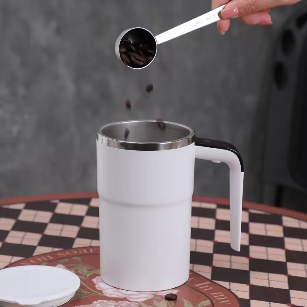 Quickly Blends Beverages Insulated Electric Stainless Steel Self Mixing Coffee Cup Coffee Mug With Lid