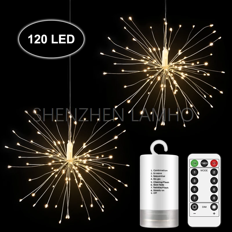 120L LED Fairy Starburst Branch Light with remote 150 Warm White Decorative Home Xmas Wedding
