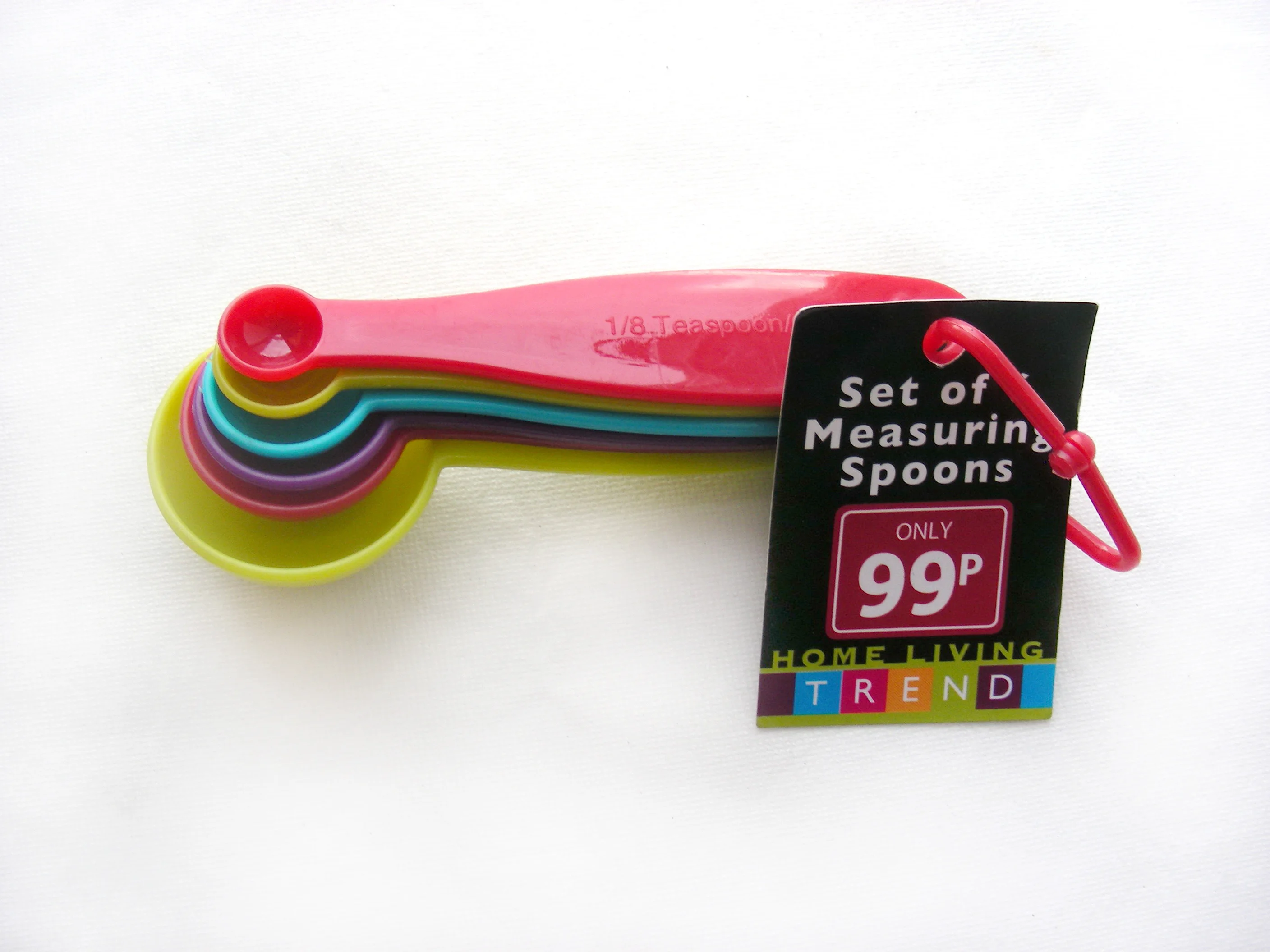 High Quality Mixing Color Plastic Measuring Spoons 6 PCS Custom Baking Tools Measuring Table Tea Spoons