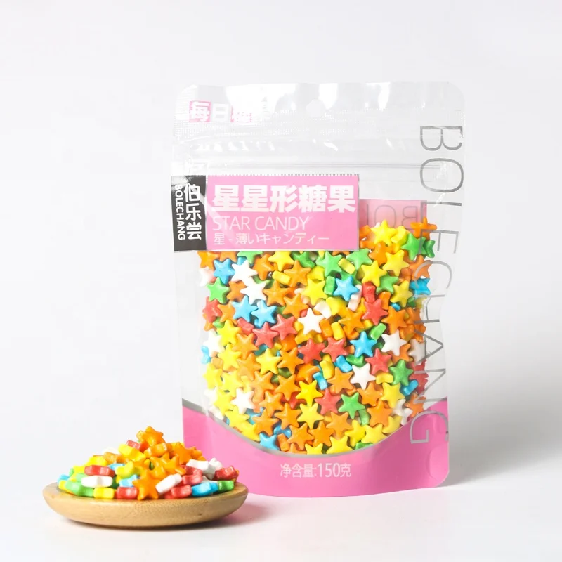 wholesale 150g confectionery candy colorful fruit flavor compressed Star shape hard candy Shaped Assorted Fruity candy snacks