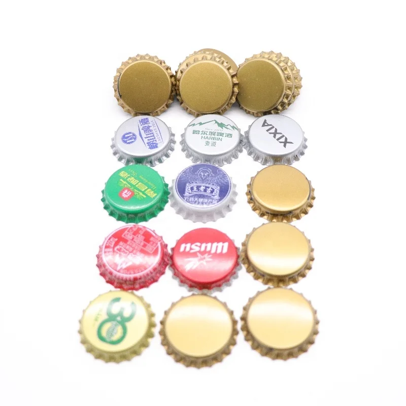 Beer Bottle Crown Cap Wine Bottles Tinplate Sipper Caps Steel Bottles Lid Packing Custom Logo Metal Customize Beverage Plastic