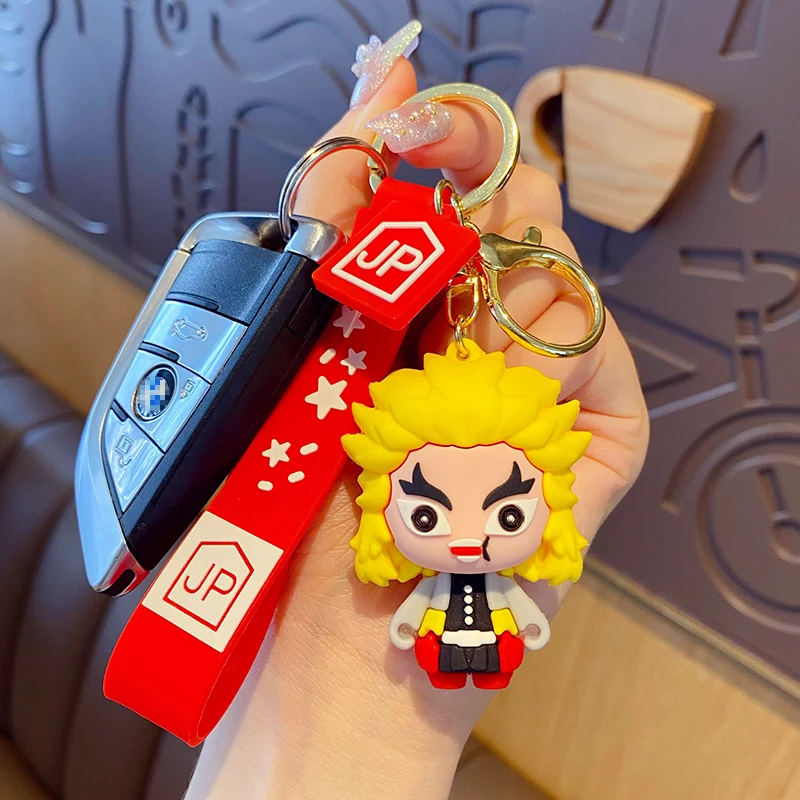 BaiMao personality anime design key ring custom 3d cartoon bag pendant key chain car key keychain