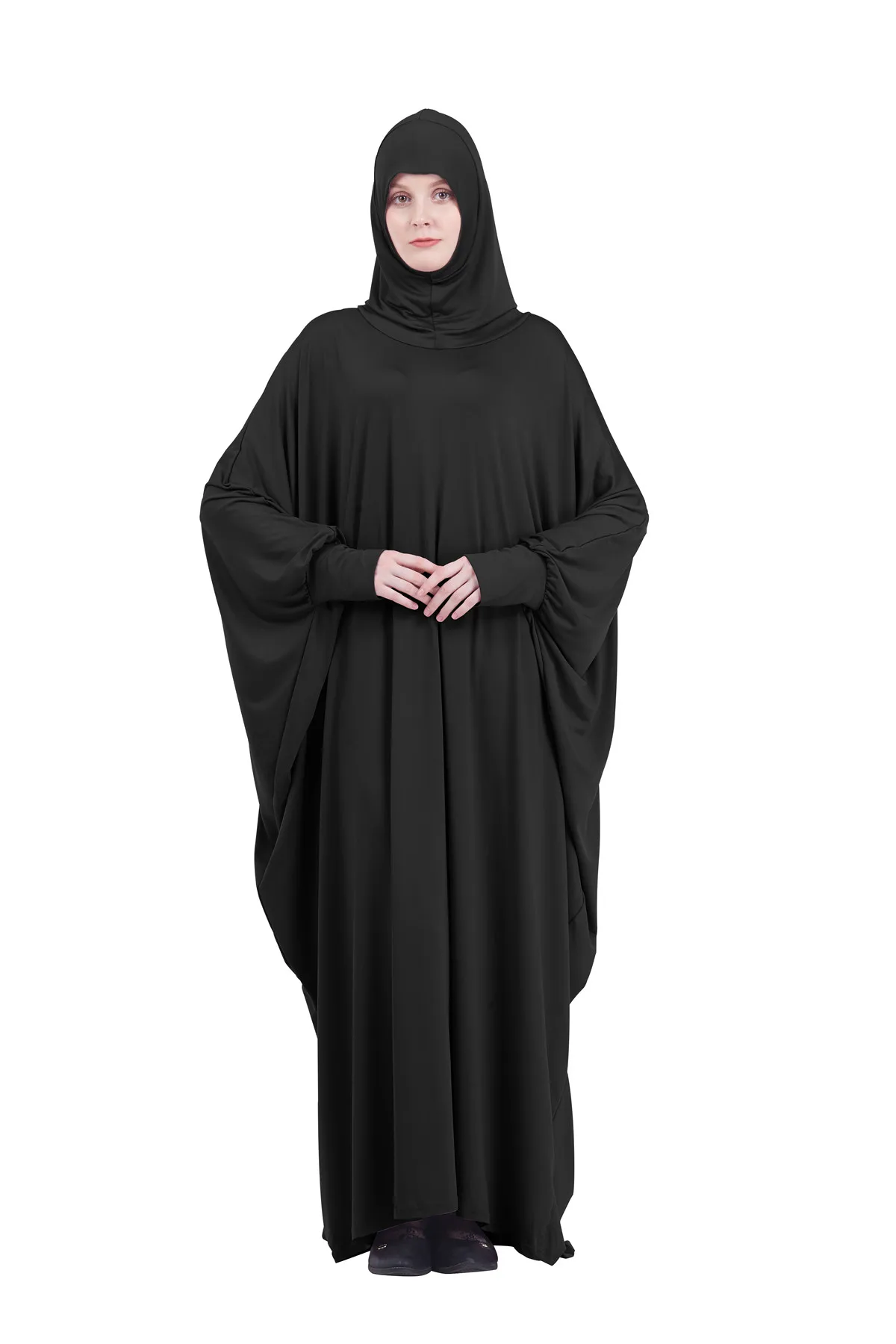 Muslim Women hijab dress Full Cover Hooded Abaya Long Maxi Dress islamic clothing ramadan plain Prayer Clothing YMY137