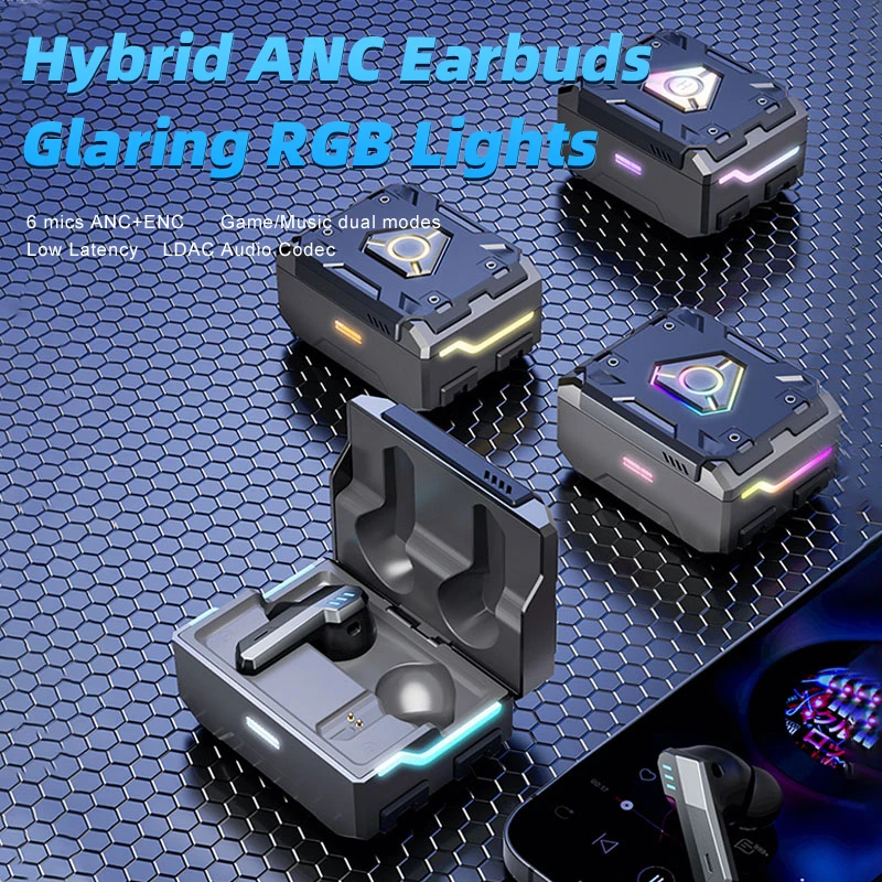 Clear Call Anc Enc Hybrid 6 Mics With Wireless Charging True Hifi Sound Bt5.4 Long Battery Life Tws Gaming Earbuds