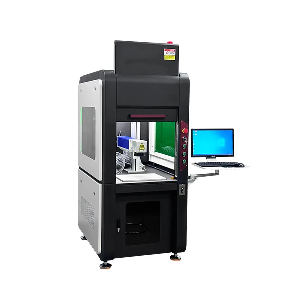 100W 70W 50W 1064nm CNC desktop enclosed fiber gold silver jewelry bangle marking engraving cutting machine for sale