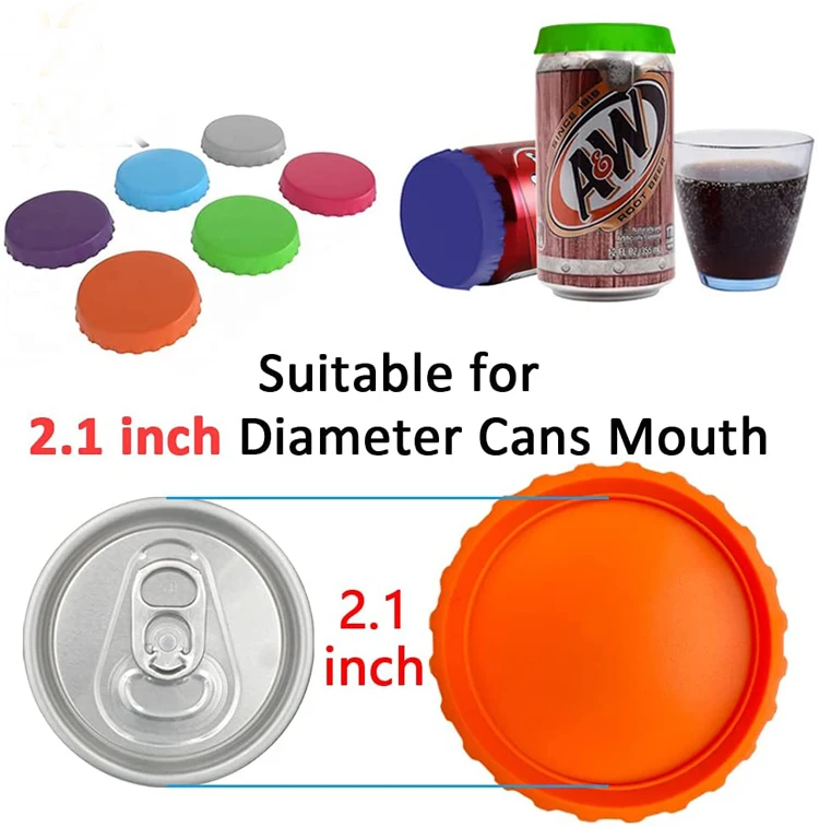 Food Grade Silicone Soda Can Lids Can Covers Reusable Silicone Soda Saver Can Covers