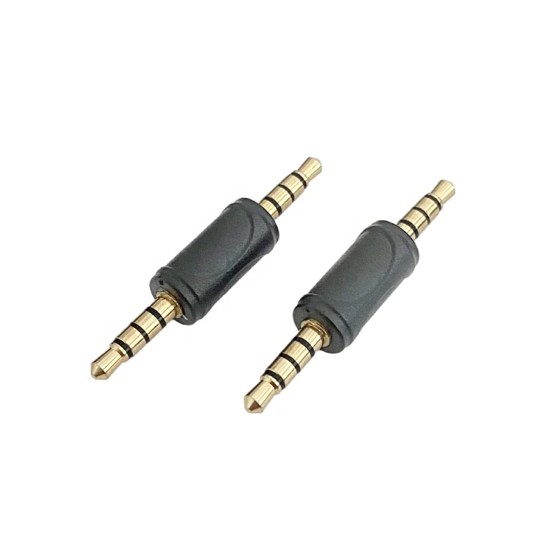 
High Quality Gold Plated 3.5mm 4 Poles Audio Adapter Male To Male Audio Connector 