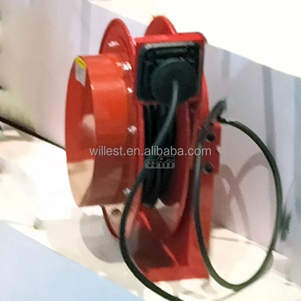 Industrial retractable cable collector WILLEST single arm steel cable storage rack HRO8036-C102 spring rewind metal cable reel