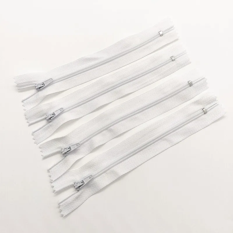 Wholesale Factory Polyester 3# 5# 20 28 60 90 cm Nylon Zipper Tape With Nylon Teeth Open End Double Ended White Black For Bag