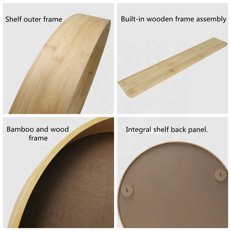 Wholesale Nordic Style Bamboo Frame Family Round Frame  Living Room Art Paintings Wall Decorative Photo Frame