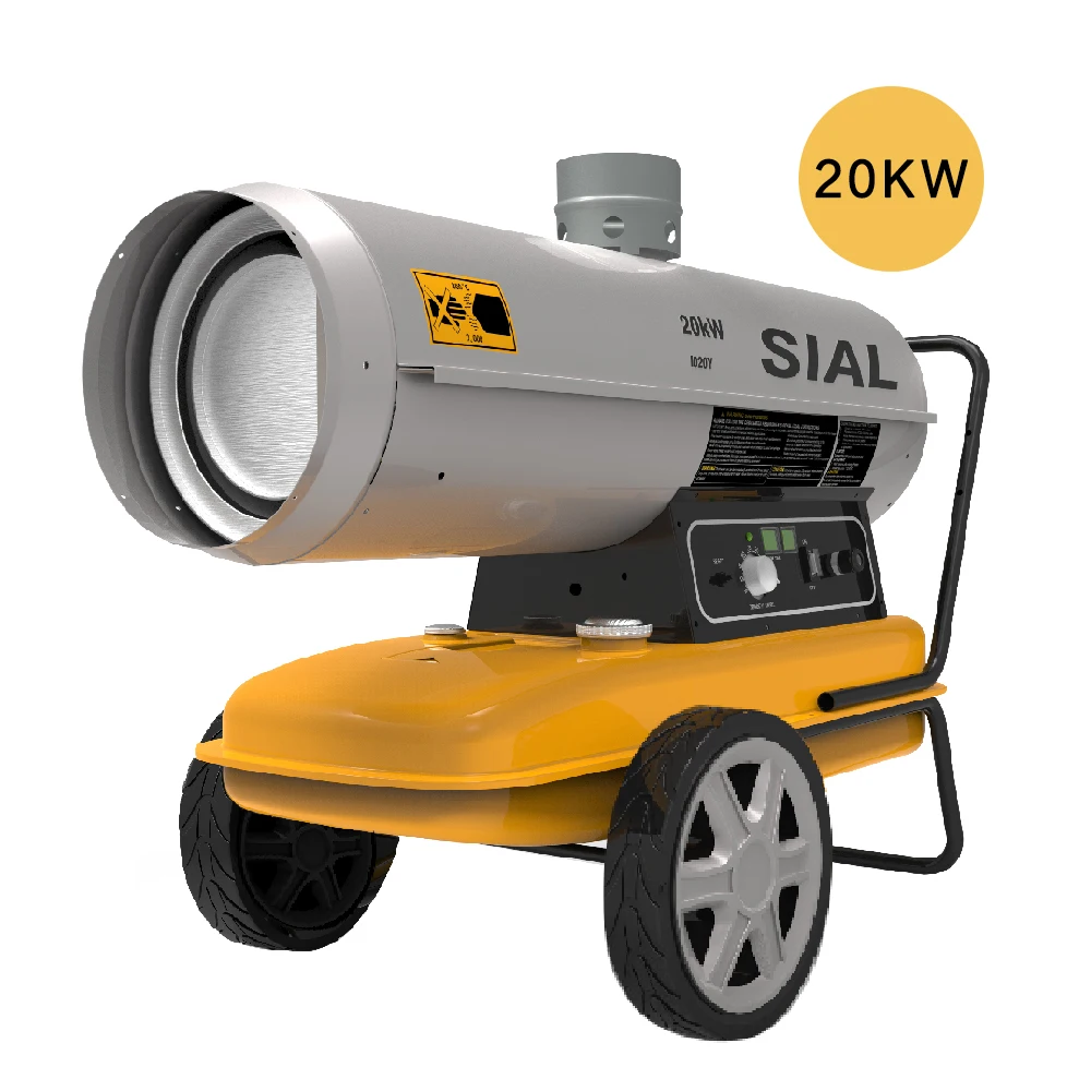 
 SIAL 20KW  Professional  Industrial  indirect  diesel  kerosene  heater with wheels easy to move diesel heater  
